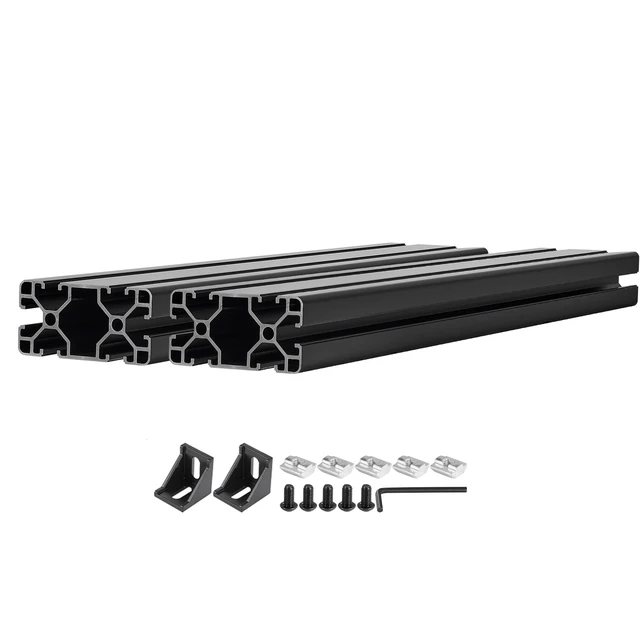 Alt view image 8 of 8 - VEVOR 2PCS 4080 Aluminum Extrusion Profile, 19.69 Inch 500 mm, T Slot European Standard Anodized Linear Rail, High-Strength Extruded Aluminum Rail, for 3D Printer Parts and CNC DIY Workbench, Black