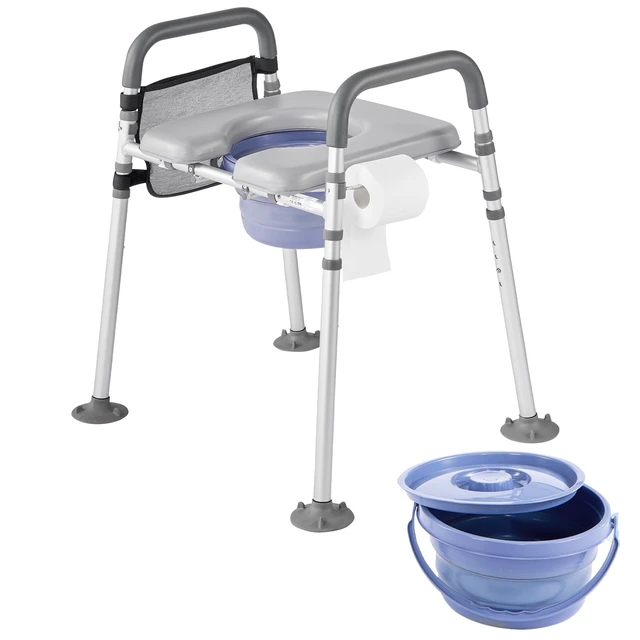Alt view image 2 of 2 - VEVOR Bedside Commode Chair 4-in-1 Raised Toilet Seat Adjustable Height 500 lbs