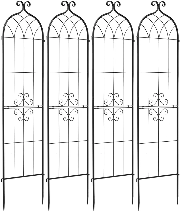 Alt view image 8 of 8 - VEVOR Garden Trellis, 60 x 15 inch Rose Trellis, 4 Packs Garden Flower Rose Trellises with Powder-Coated Finish & Convenient Locking Design, Plant Support Trellises for Flowers, Vegetables, Roses