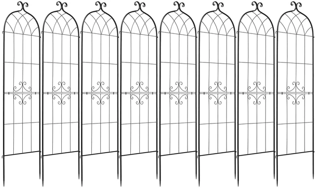 Main image of VEVOR Garden Trellis, 71 x 20 inch Rose Trellis, 8 Packs Garden Flower Rose Trellises with Powder-Coated Finish & Convenient Locking Design, Plant Support Trellises for Flowers, Vegetables, Roses