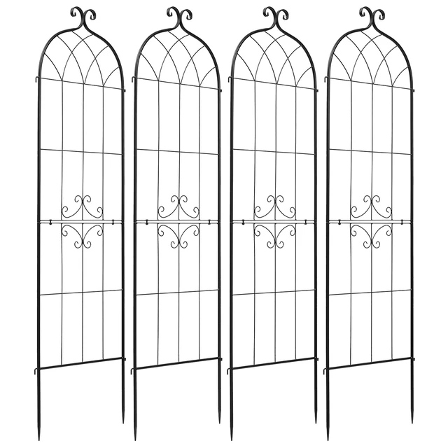 Main image of VEVOR Garden Trellis, 71 x 20 inch Rose Trellis, 4 Packs Garden Flower Rose Trellises with Powder-Coated Finish & Convenient Locking Design, Plant Support Trellises for Flowers, Vegetables, Roses