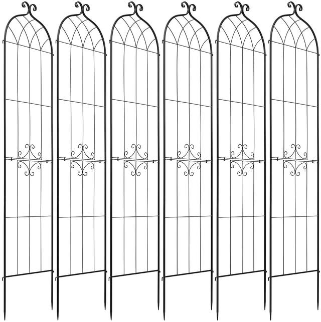 Main image of VEVOR Garden Trellis, 87 x 20 inch Rose Trellis, 6 Packs Garden Flower Rose Trellises with Powder-Coated Finish & Convenient Locking Design, Plant Support Trellises for Flowers, Vegetables, Roses