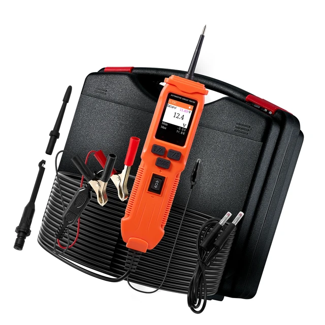 Alt view image 9 of 9 - VEVOR Automotive Circuit Tester, 8 - 35 DCV Power Circuit Probe Tester with TFT Color Display and Lighting, Automotive Power Tester Probe with 19.7 ft / 6 m Cable, 2-in-1 Electrical Detector Finder