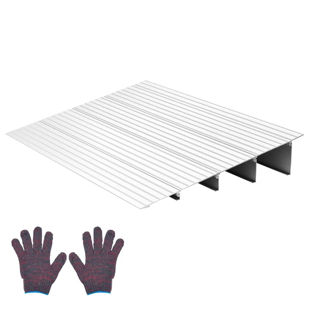 Alt view image 2 of 2 - VEVOR Door Threshold Ramp, 4 inch Rise, Aluminum Alloy Threshold Ramp Rated 800 lbs Load Capacity, Handicap Ramps for Home Steps for Wheelchair, Scooters, Power Chairs, Walkers, Bicycle, Tricycle