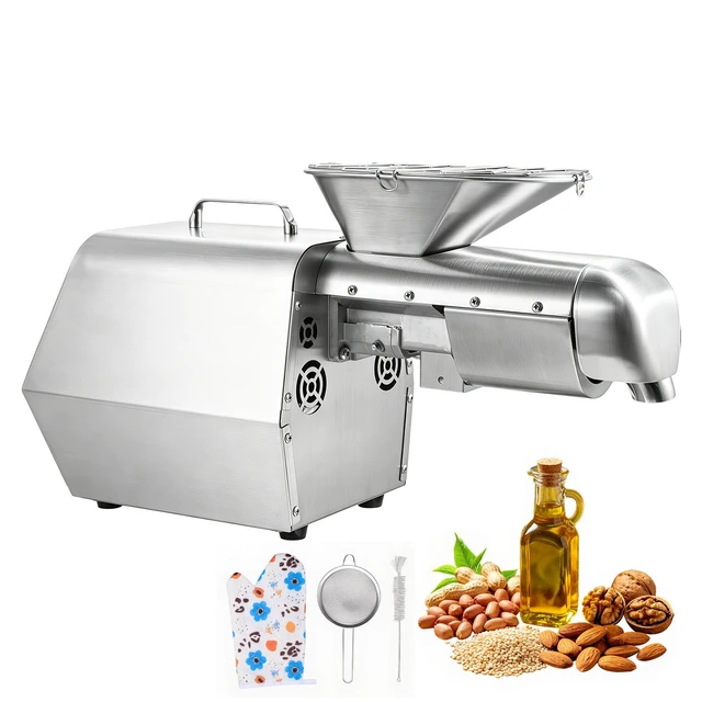 Alt view image 8 of 8 - VEVOR Oil Press Machine, 11 LBS/H Capacity, 1250W Oil Extractor Machine, Automatic Electric Oil Maker for Home Commercial Use, 122572 Hot & Cold Pressing for Peanuts Sesames Soybeans Almonds