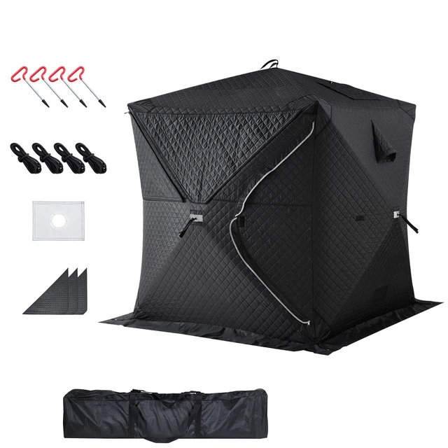 Alt view image 9 of 9 - VEVOR Outdoor Steam Dry Sauna Tent for 4 Person with Velcro for Camping Black