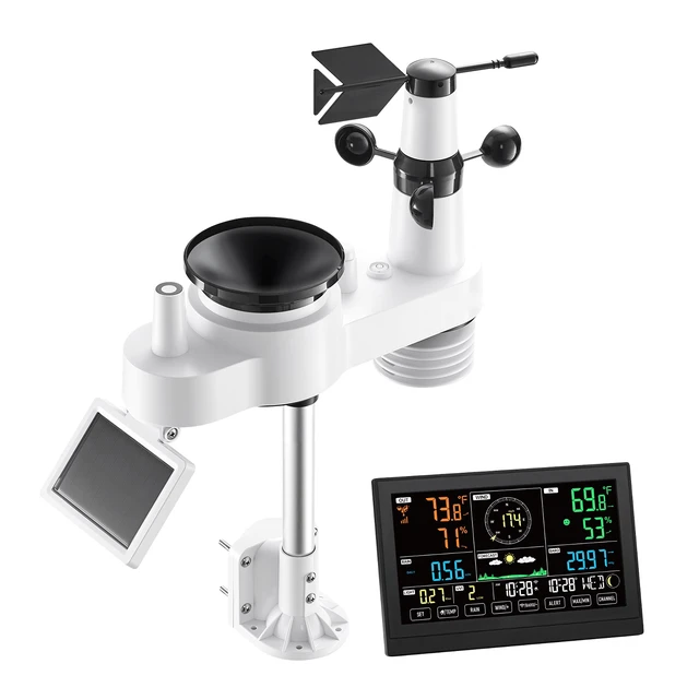 Alt view image 2 of 2 - VEVOR 7-in-1 Wi-Fi Weather Station 7.5-Inch VA Display Wireless Outdoor Sensor