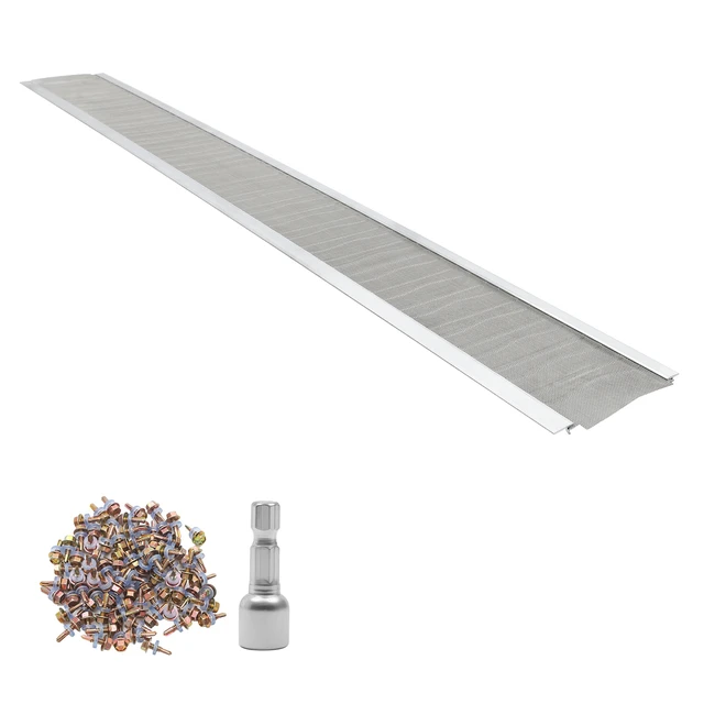 Alt view image 8 of 8 - VEVOR Gutter Guard, 5 in Aluminum Gutter Cover with Stainless Steel Micro Mesh, Heavy-Duty 48ft Length, 0.04in Thick, Leaf Guard for Debris and Pine Needles, Easy DIY Install, Screws Included, 12 PCS