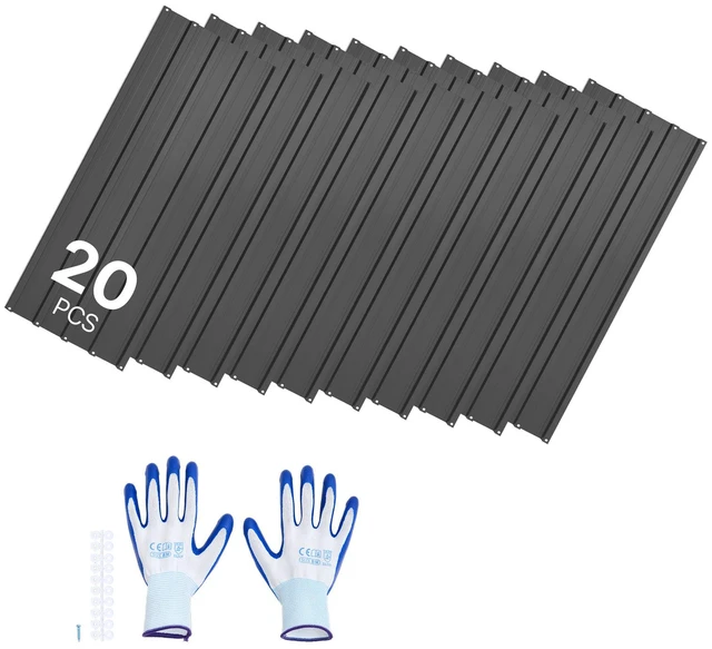Main image of VEVOR Metal Roof Panels, 20Pcs 99 sq.ft. Galvanized Steel Roofing Panels, High Impact Corrugated Tin Gazebo Top with Screws, Gloves, Heavy Duty for Gazebos, Chicken Coop Sheds Stables Patio, Gray