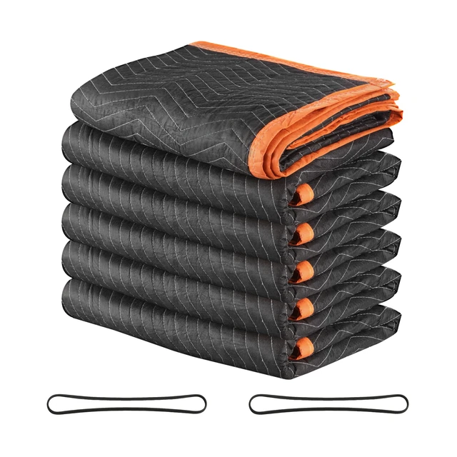 Alt view image 9 of 9 - VEVOR Moving Blankets 6 Pcs, 80 x 72 in (35 lbs/dz) Large Packing Blankets with Cotton Filling, Heavy Duty Nonwoven Fabric Padded Moving Blanket for Shipping, Wrapping, Protecting Furniture