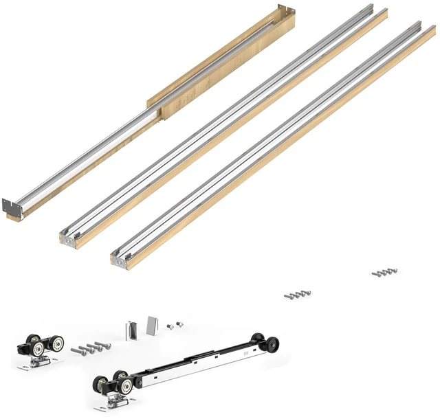 Alt view image 9 of 9 - VEVOR Pocket Door Frame Kit Pocket Door Kit for 24-30 in Wide 80 in High Soft Close
