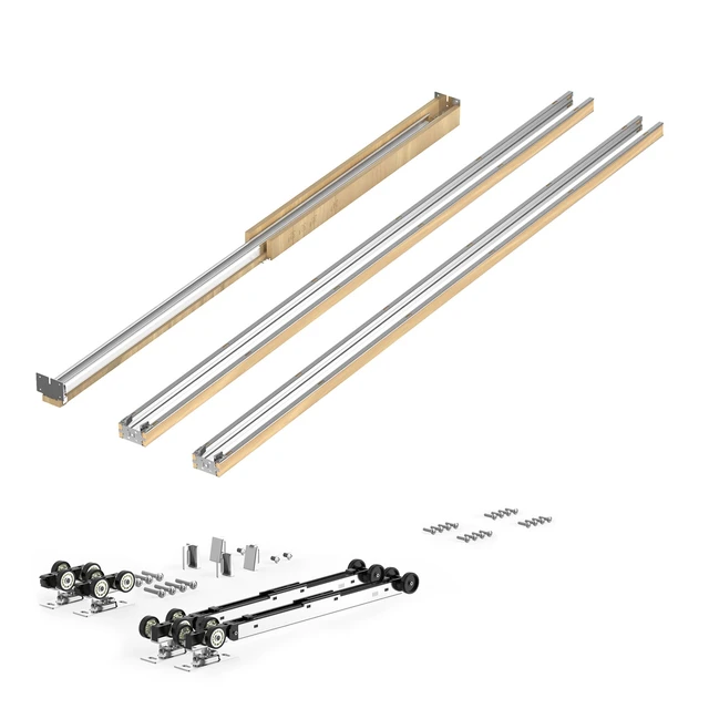 Alt view image 9 of 9 - VEVOR Pocket Door Frame Kit Pocket Door Kit for 48-72 in Wide 80 in High Soft Close