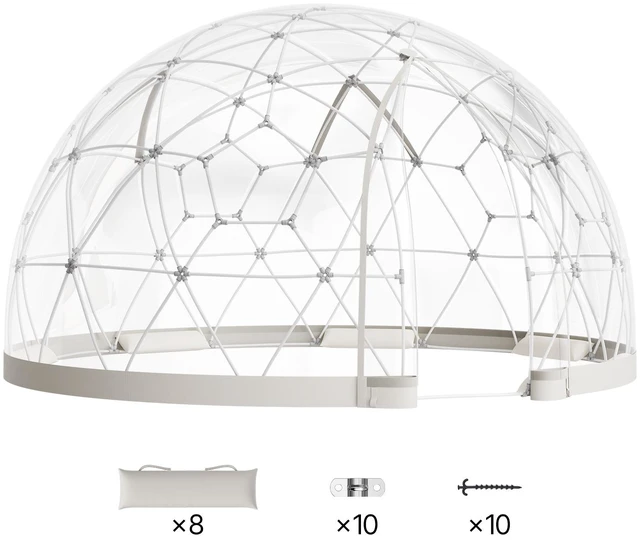 Alt view image 2 of 2 - VEVOR Garden Dome Igloo, 12 x 7.2 ft Outdoor Clear Bubble Tent for 4-7 Person, Weatherproof Geodesic Dome Greenhouse with Window, PVC Igloo Tent for Backyard Patios Camping Party Wedding