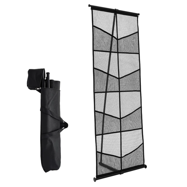 Alt view image 8 of 8 - VEVOR Brochure Display Stand, 4-Tier 8 Pockets Mesh Literature Display Holder, Floor Standing Magazine Newspaper Catalog Rack, Lightweight and Portable with Carrying Bag for Shop Exhibitions Office