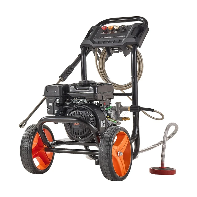 Alt view image 8 of 8 - VEVOR Gas Pressure Washer 2900 PSI and 1.85 Max GPM, Upgrade Aluminum Pump with Spray Gun and Wand, 4 Nozzle Set, Low Profile Power Washer for Cars, Fences, Driveways, Homes, Patios, Furniture
