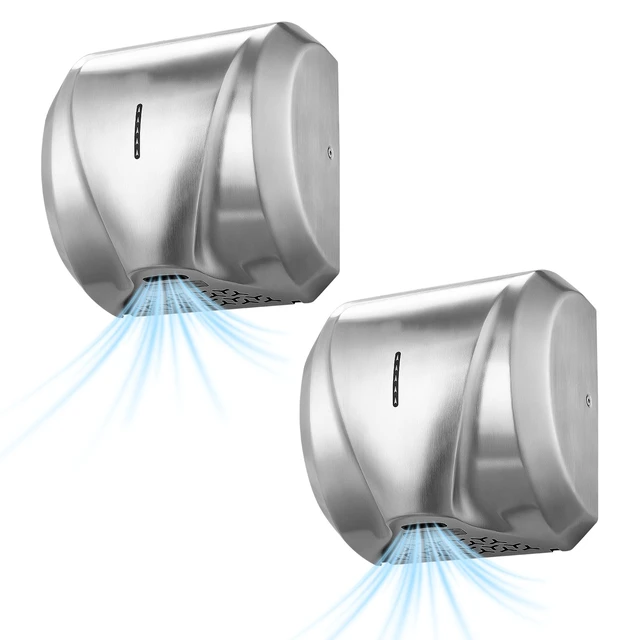 Alt view image 8 of 8 - VEVOR Hand Dryer, 2 Pack 1800W Bathroom Air Hand Dryer, Automatic High Speed with HEPA Filter, Fast Drying, Brushed Stainless Steel, AC110-120V Commercial Wall Mounted for Restroom, Hotel, Office,Home