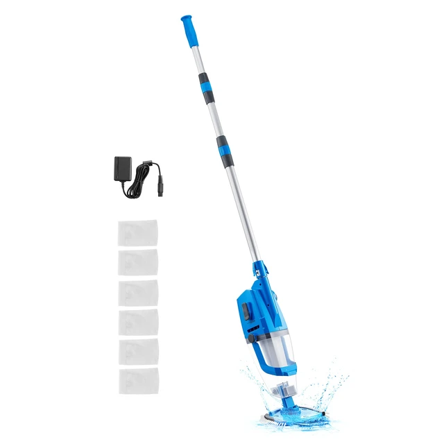 Alt view image 15 of 15 - Pool Vacuum 26 GPM Rechargeable Pool Cleaner Max. 1H with Extension Pole