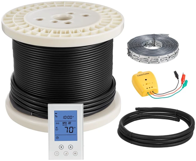 Alt view image 9 of 9 - VEVOR 100 sqft Underfloor Heating Cable Kit 120V Electric Radiant with Alarm