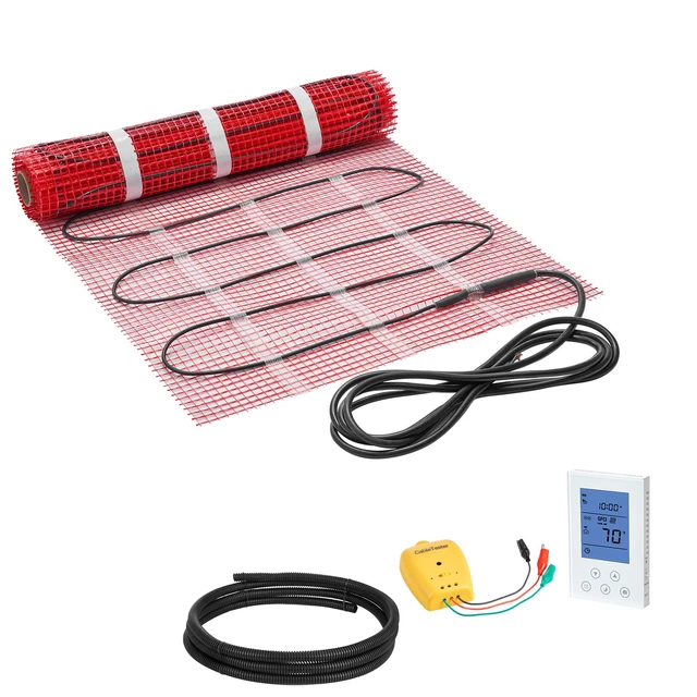 Alt view image 9 of 9 - VEVOR 15 sqft Self-Adhesive Mesh Floor Heating Mat 120V Radiant Heated System