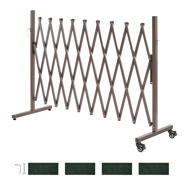 Alt view image 8 of 8 - VEVOR Expandable Barricade, 10FT Expandable Safety Barrier, Flexible Mobile Barricade with Locking Casters, Portable Folding Security Gate Metal Traffic Fence for Patio Garden Stairway