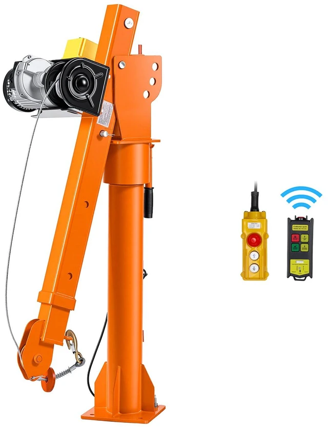 Main image of VEVOR Electric Truck Crane, 2200 lbs Pickup Truck Crane with 2200 LBS Electric Hoist, 360° Rotating Telescopic Boom, Premium Galvanized Steel, Foldable Pickup Bed Jib Hoist for Machine Lumber Lifting