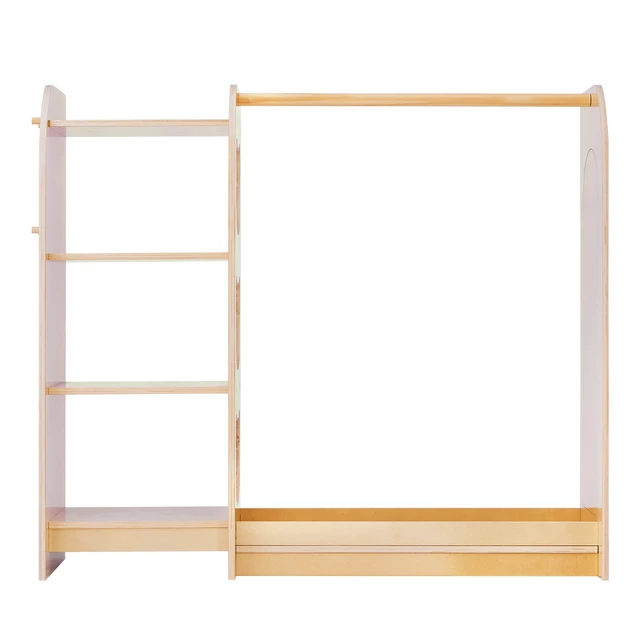 Alt view image 8 of 8 - VEVOR Kids Dress Up Storage, with Mirror, Wooden Kids Dress Up Rack, Toddler Wardrobe Closet for Little Girls, Storage Armoire, Costume Organizer, Children Playroom Furniture, for Bedroom, Natural