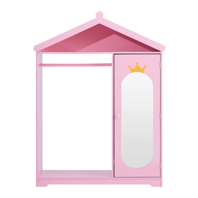 Alt view image 8 of 8 - VEVOR Kids Dress Up Storage, with Mirror, Dress Up Closet, Kids Armoire Wardrobe Closet for Little Girls, Toddler Costume Organizer, Pretend Princess Storage Dresser, for Bedroom, Girls Room, Pink