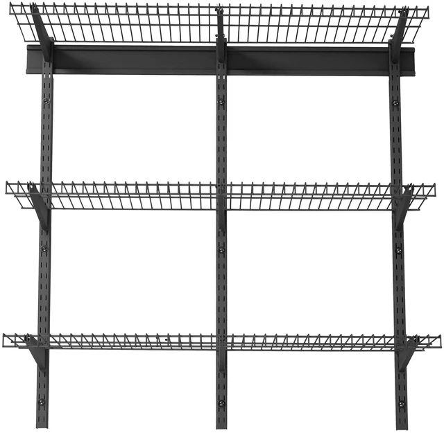 Main image of VEVOR 3-Tier Heavy Duty Wall Garage Shelving, 0.9 x 3 ft Steel Wall Mounted Shelving Unit, 11 x 36 Inch Per Shelf Floating Storage Metal Rack for Garage with 450 lbs Total Weight Capacity, Black