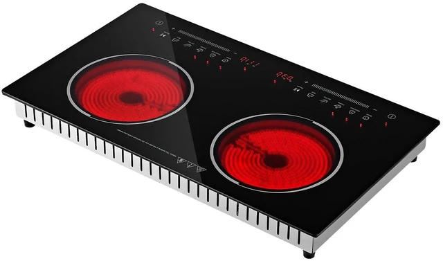 Main image of VEVOR Electric Cooktop 24inch 2 Burners Portable Stove Top 1800W 120V, Ceramic Countertop/Built-in Radiant Electric Stove , with 9 Power Levels, Timer, Child Lock, Over-Heat Guard, Touch Control