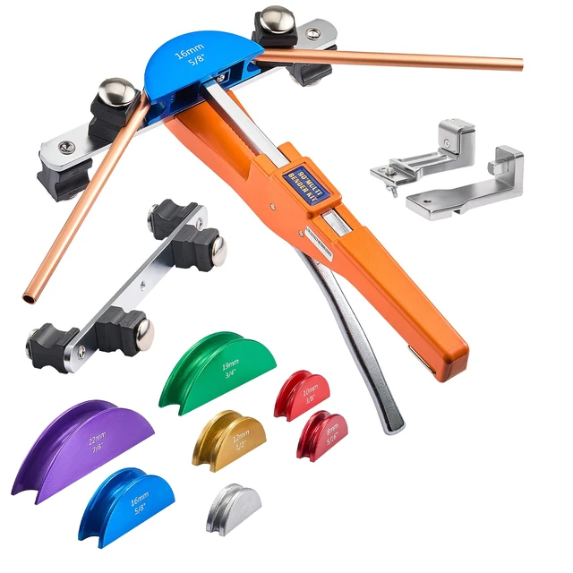 Alt view image 9 of 9 - Tubing Bender Kit, 1/4 to 7/8 Inch, Compact Ratcheting Tube Pipe Bender, Forward/Reverse Hand Bending Tool, with 7 Color Aluminium Alloy Dies, for Copper HVAC Air Conditioning Refrigeration