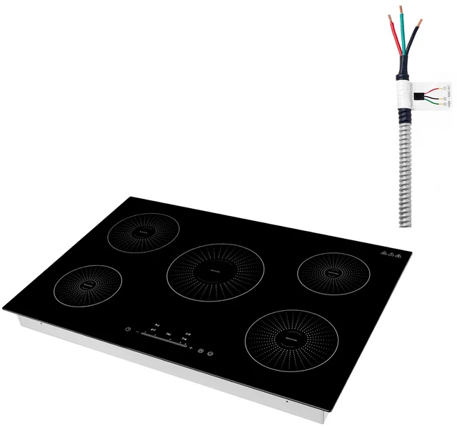 Main image of VEVOR Induction Cooktop 30in 5 Burners Built-in Electric Stove 220V 9200W, Low-Power Continuous Heating, Induction Burner for Kitchen, 9 Power Levels, LED Touch Screen, Ceramic Glass, Child Lock