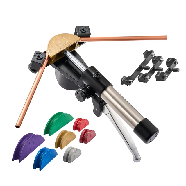 Alt view image 9 of 9 - Hydraulic Tubing Bender Kit, 1/4 to 7/8 Inch, Copper Tube Pipe Bender, HVAC Bending Tool Set, 90° Bend, with 7 Color Aluminium Alloy Dies, for HVAC Air Conditioning Refrigeration Auto Repair