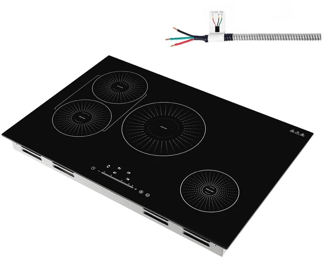 Main image of VEVOR Induction Cooktop 30inch 4 Burners Built-in Electric Stove 220V 7500W, Low-Power Continuous Heating, Induction Burner for Kitchen, with 9 Power Levels, LED Touch Screen, and Child Lock