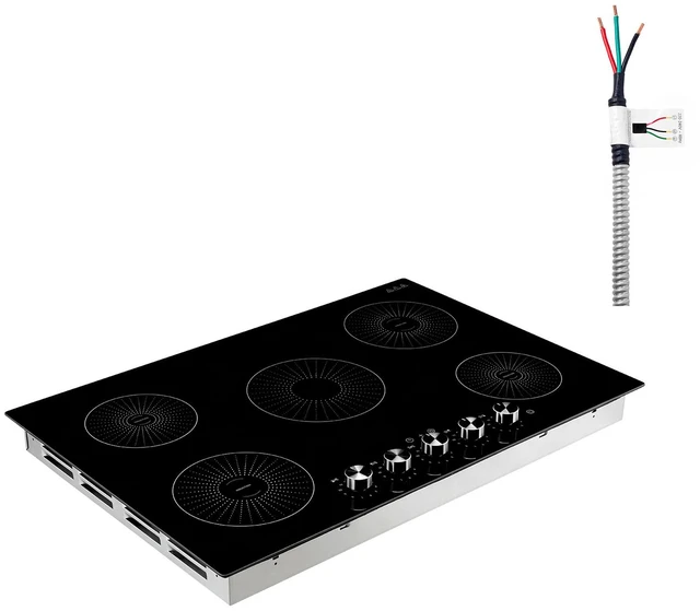 Main image of VEVOR Induction Cooktop 30in 5 Burners Built-in Electric Stove 220V 9200W, Low-Power Continuous Heating, Induction Burner for Kitchen, 11 Power Levels, Knob Control, Ceramic Glass, and Child Lock