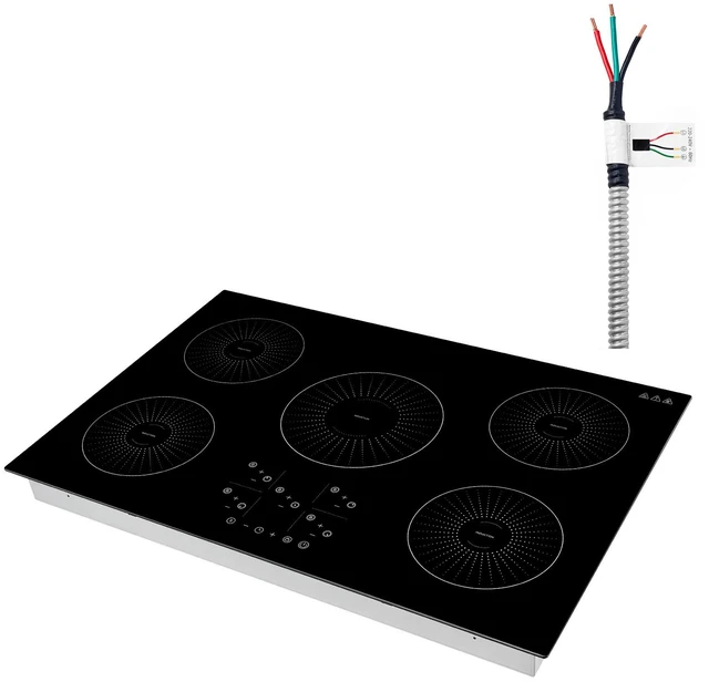 Main image of VEVOR Induction Cooktop 30in 5 Burners Built-in Electric Stove 220V 9200W, Low-Power Continuous Heating, Induction Burner for Kitchen, 9 Power Levels, LED Touch Screen, Ceramic Glass, and Child Lock