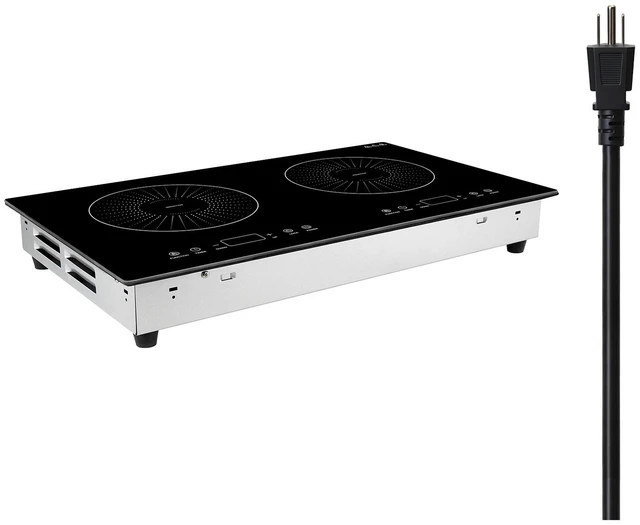 Main image of VEVOR Induction Cooktop 24in 2 Burners Built-in Electric Stove 110V 1800W, Low-Power Continuous Heating, Countertop Induction Burner, 9 Power Levels, LED Touch Screen, Ceramic Glass, and Child Lock