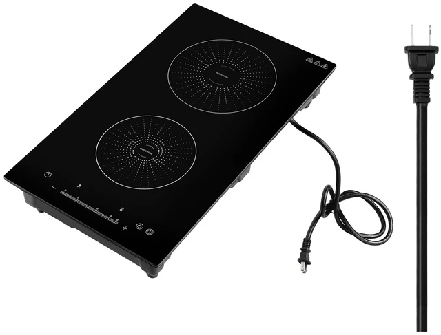 Main image of VEVOR Induction Cooktop 12in 2 Burners Built-in Electric Stove 110V 1800W, Low-Power Continuous Heating, Countertop Induction Burner, 9 Power Levels, LED Touch Screen, Ceramic Glass, and Child Lock