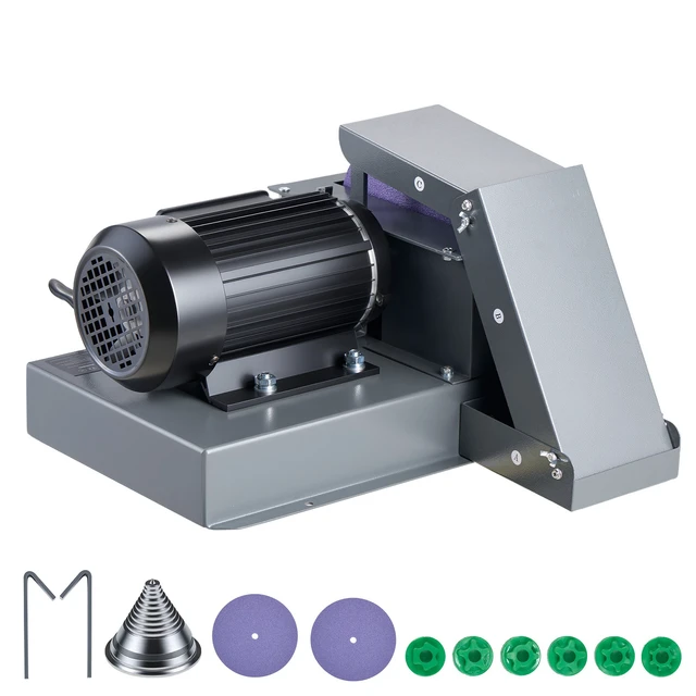 Alt view image 8 of 8 - VEVOR Lawn Mower Blade Sharpener, 1HP Lawnmower Blades Grinder with 9" Ceramic Grinding Wheel, Grit Collector & Balancer, 30°/40° Blade Sharpening Machine for High Lift, Low Lift, Gator & Flat Blades