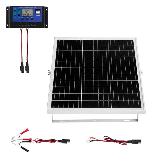 Alt view image 15 of 15 - VEVOR Solar Battery Trickle Charger Maintainer 25W 12V with MPPT Controller