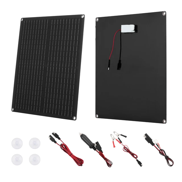 Alt view image 2 of 2 - VEVOR Solar Battery Charger Maintainer 30W 12V Solar Panel Trickle Charging Kit