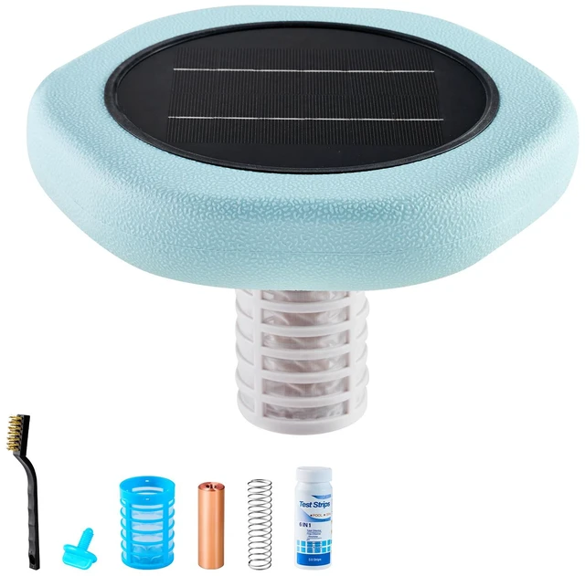 Main image of VEVOR Solar Pool Ionizer, Hexagon Copper Pool Ionizer Up to 45000 Gal, Floating Automatic Water Cleaner and Purifier, Chlorine Free Water, with Copper Anode, Spring, Brush and Filter for Pools & Spas