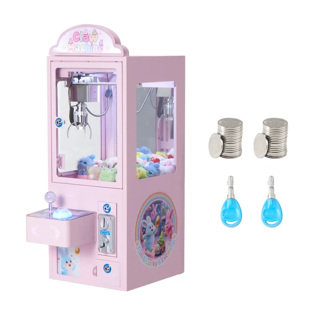 Alt view image 2 of 2 - Claw Crane Machine, Medium-Sized Arcade Game Machine with Light & Sound, Adjustable Steel Claws, Precise Toy Candy Grabber Prize Dispenser Vending Toy, for Commercial Home Parties Cinema, Pink