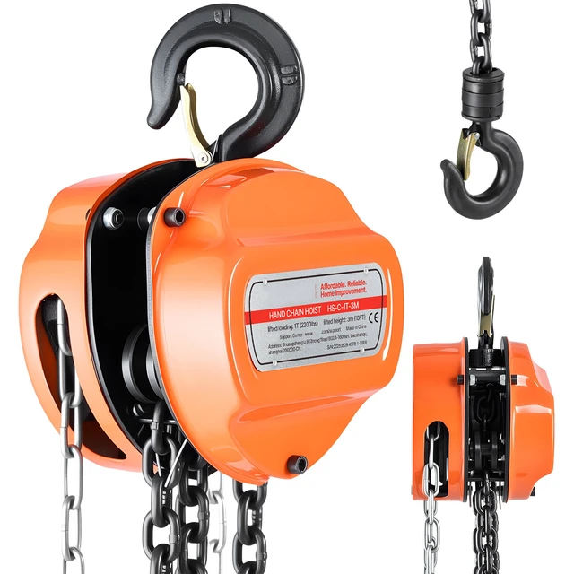 Alt view image 9 of 9 - VEVOR Hand Chain Hoist 2200 lbs Capacity 10 ft Manual Chain Block with G80 Chain