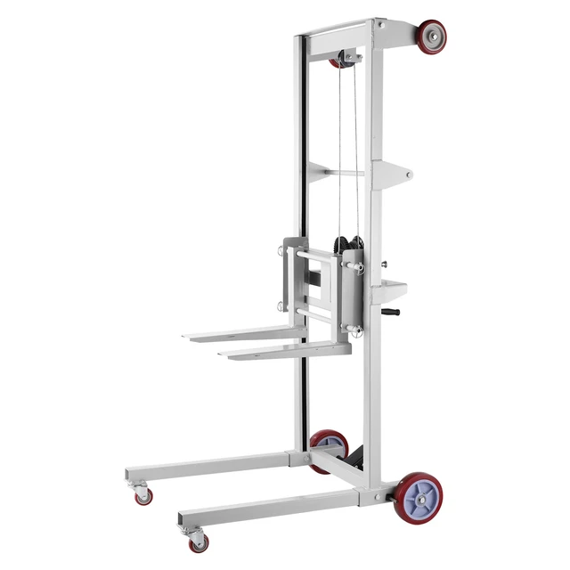 Alt view image 8 of 8 - Material Lift Winch Stacker, 551 lbs Capacity Pallet Truck Dolly, 70 in Max Lifting Height Manual Winch Stacker, Multifunctional Manual Pallet Truck Stacker with Wheels and Adjustable Fork