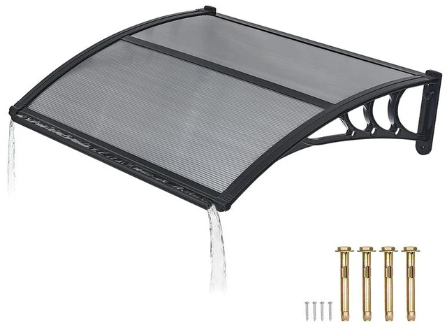 Alt view image 8 of 8 - VEVOR Awnings for Door Entrance, 30 x 39 in, Exterior Front Door Window Awnings with Drainage & ABS Bracket, Rain Snow Sun Protection, Overhang Polycarbonate Door Canopy for Porch Patio, Smoky Gray