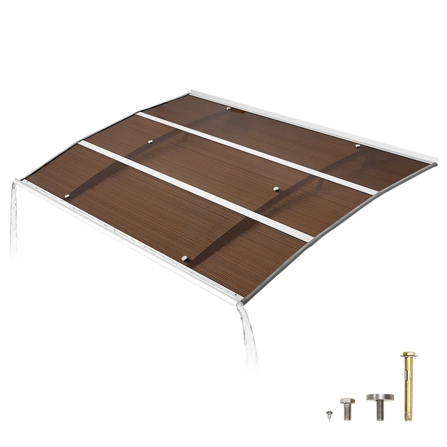 Alt view image 8 of 8 - VEVOR Awnings for Door Entrance, 39 x 59 in, Exterior Front Door Window Awnings with Drainage & Metal Bracket, Rain Snow Sun Protection, Overhang Polycarbonate Door Canopy for Porch Patio, Brown