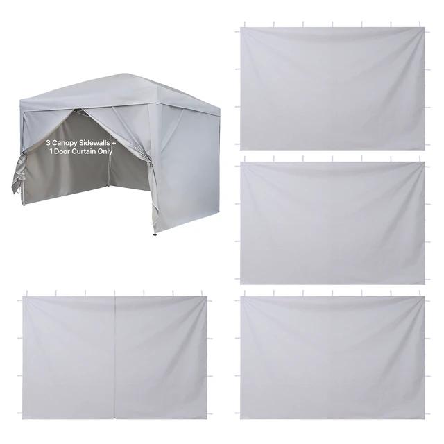 Alt view image 8 of 8 - VEVOR Canopy Sidewalls, Fit for 10 x 10 ft Pop Up Canopy Tent, Tent Side Walls with Waterproof and Sunlight Protection Layer for Outdoor Event Tents, Vendor Booths, Camping (4 Sidewalls Only, White)