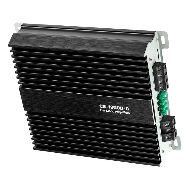 Alt view image 9 of 9 - Monoblock Car Amplifier, 1200W RMS MAX, 1/2/4 Ohm Stable, 1-Channel Class D Car Audio Amplifier with Remote Subwoofer Level Control, Low Pass Filter, Bass Boost & Phase Shift, Volume Controller