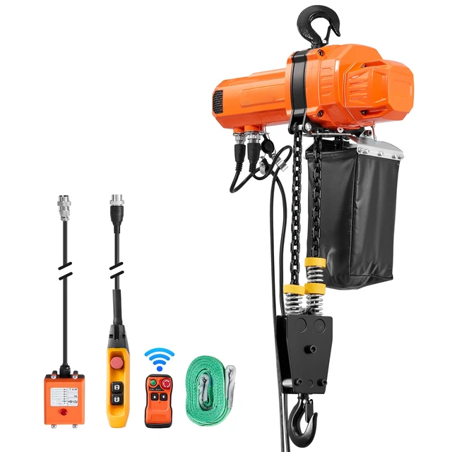 Alt view image 8 of 8 - VEVOR 2200 lbs Electric Chain Hoist, 10 ft Lifting Height, 120V Single Phase Overhead Crane with 328 ft Wireless & 8 ft Wired Remote Control, Power Electric Hoist for Factories, Warehouses, Garages