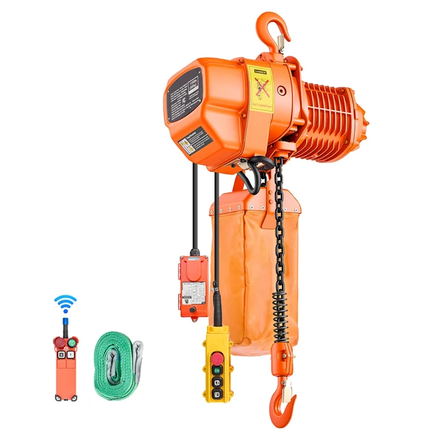 Alt view image 8 of 8 - VEVOR 1100 lbs Electric Chain Hoist, 20 ft Lifting Height, Three-Phase Overhead Crane with 328 ft Wireless & 15 ft Wired Remote Control, Single G80 Chain Hoist for Factories, Warehouses, Garages